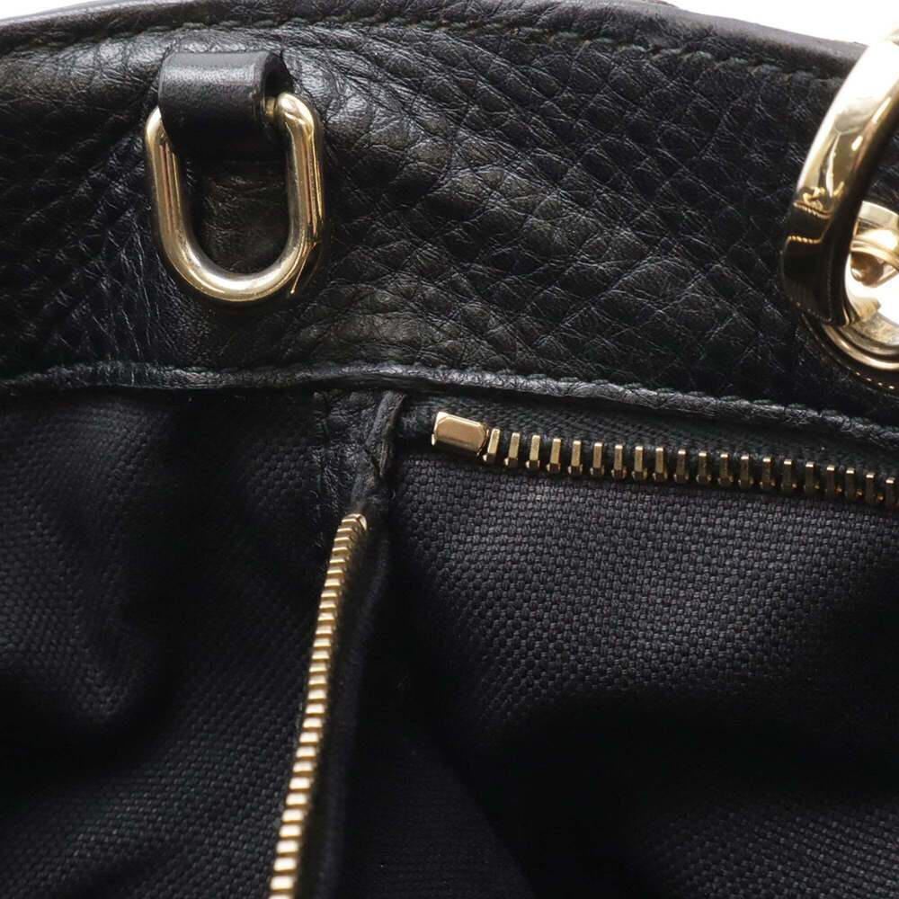 GUCCI Black Leather Bamboo Shoulder Bag - Picture 10 of 10
